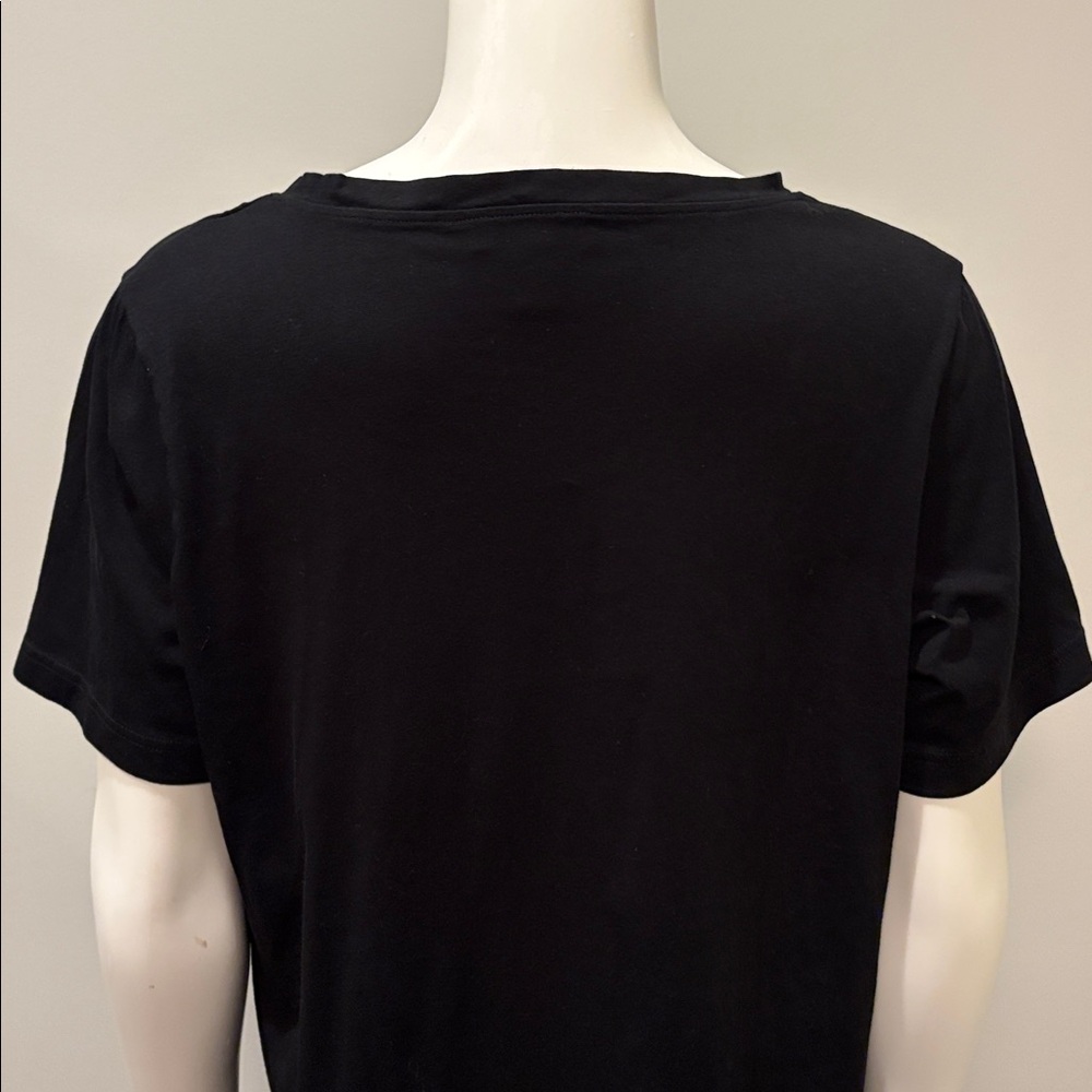 COS Classic Cotton V-Neck T-Shirt Top in Black Short Sleeve Size L - Picture 8 of 8